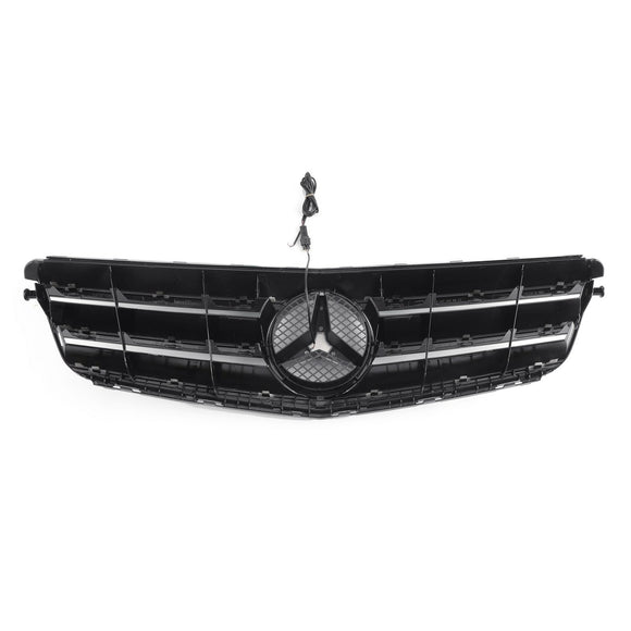 Mercedes Benz Clase C 2008-2014 W204 Parrilla delantera negra/cromada con estrella LED C250/C300/C350