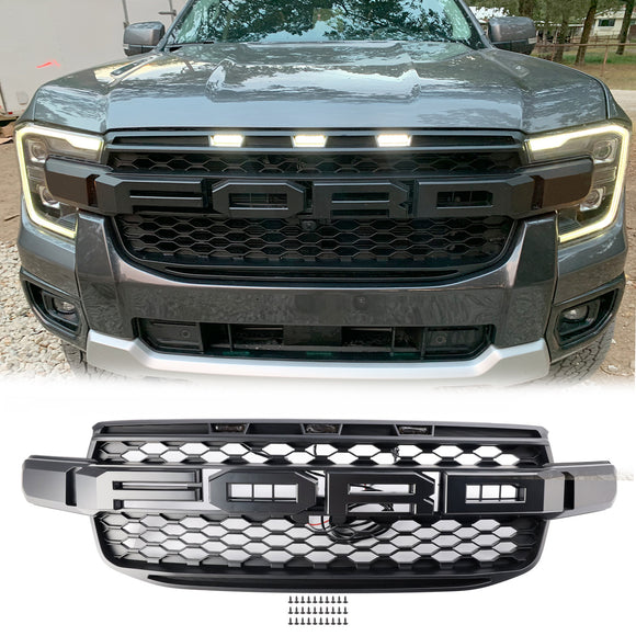 Ford Ranger Next Gen T9 2023-2025 Griglia paraurti anteriore Griglia nera con luce LED