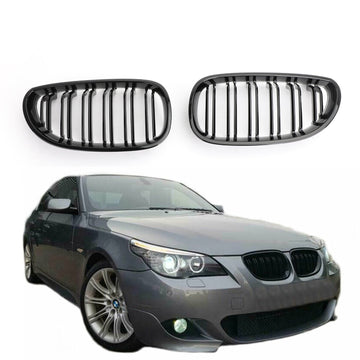 BMW 2004-2009 5-serie E60 E61 525i/530i/550i/525d Sport Nieren vóór Glanzend Zwart Grill
