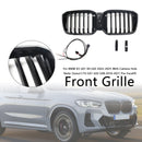 2022-2025 BMW X3 G01/X4 G02 Paraurti anteriore Sostituzione del rene Griglia Singola stecca Griglia nera lucida con striscia luminosa a LED-3