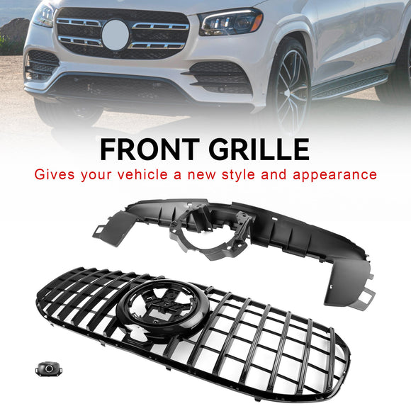 Mercedes Benz Clase GLS X167 GLS450/580 GT 2020-2023 Rejilla de parachoques delantero Parrilla negra estilo GT