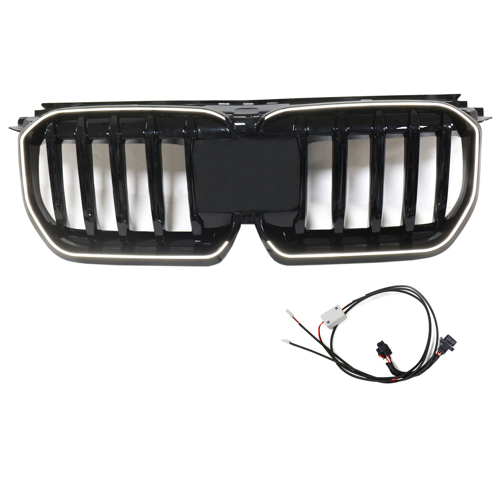 Rejilla de riñón para parachoques delantero en color negro brillante compatible con BMW X1 U11 U12 2023-2024