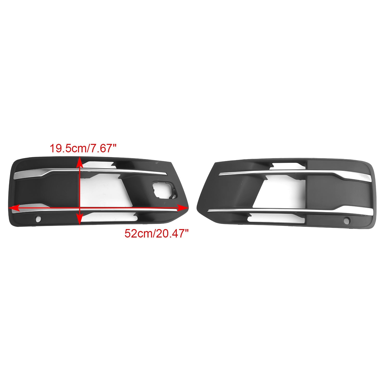 Audi Q7 Standard Version 2016-2019 Front Bumper Cover Fog Light Grille Bezel Insert Grill - 0