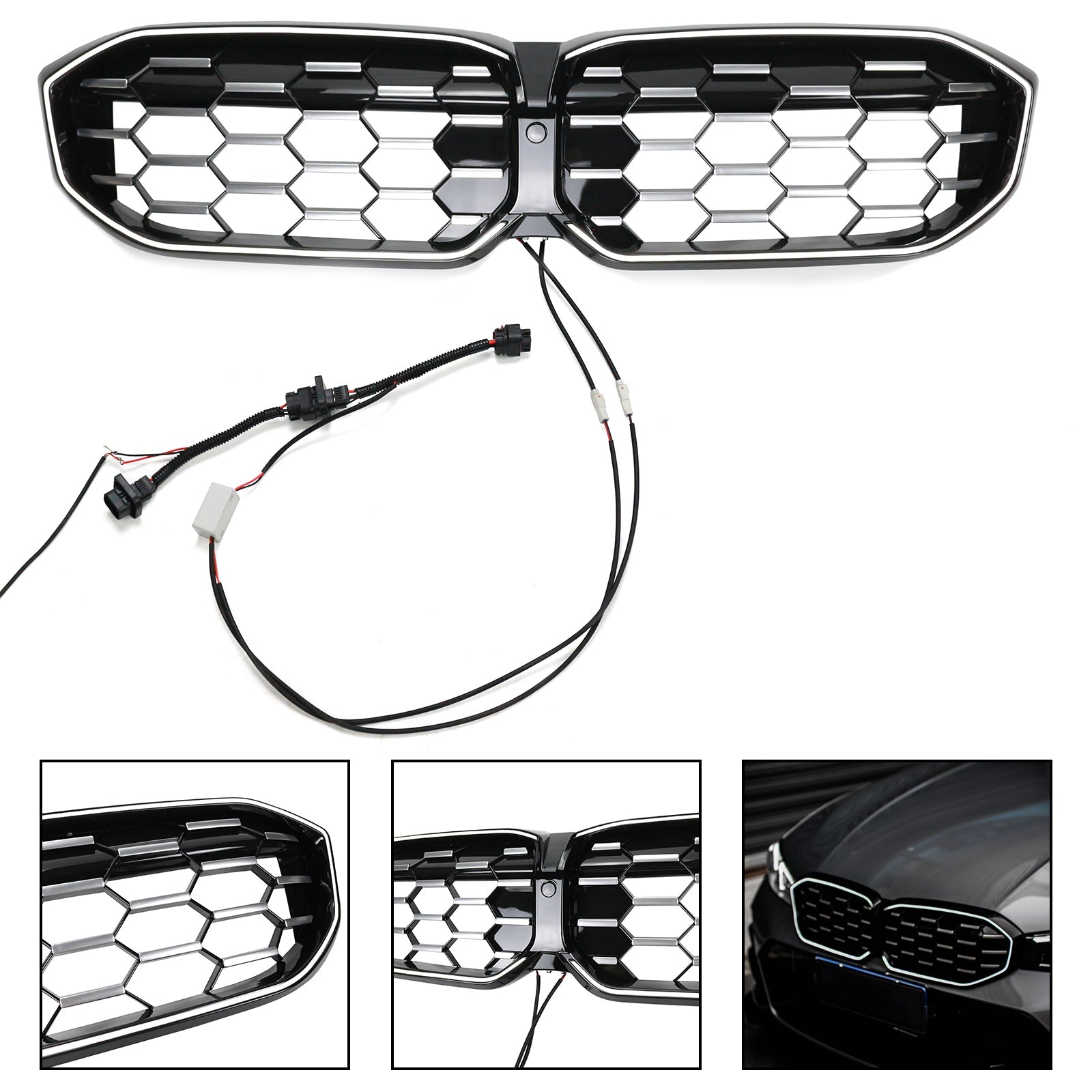 BMW 2023-2024 3 Series G20 G21 320i/330i/M340i/318i/320d Front Kidney Grille Diamond Black Silver Grill