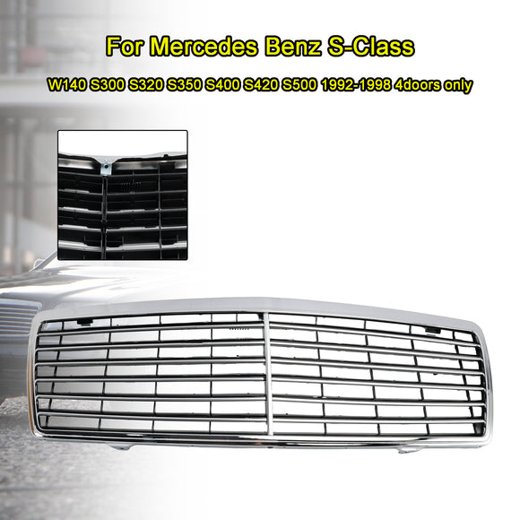 Mercedes Benz Classe S 1992-1998 W140 Grille de pare-chocs avant chromée pour S300 S320 S350 S400 S420 S500 4 portes
