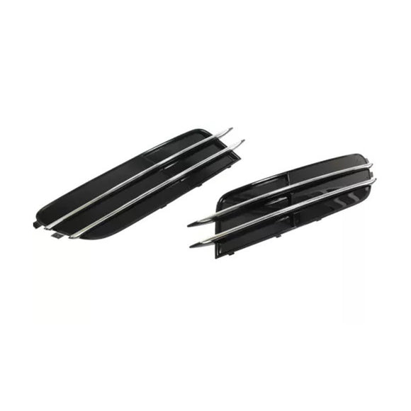 1 Pair Front Bumper Fog Light Grill Cover Bezel For Audi A6 C7 2012-2015