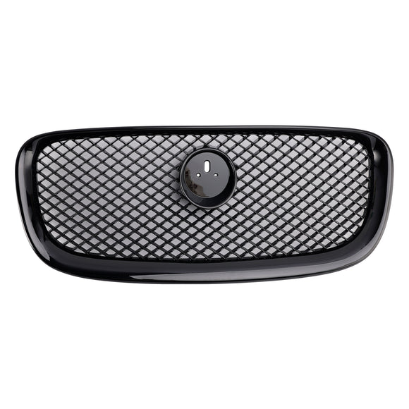 Rejilla de parachoques delantero estilo XF-R compatible con Jaguar XF 2012-2015 negro brillante