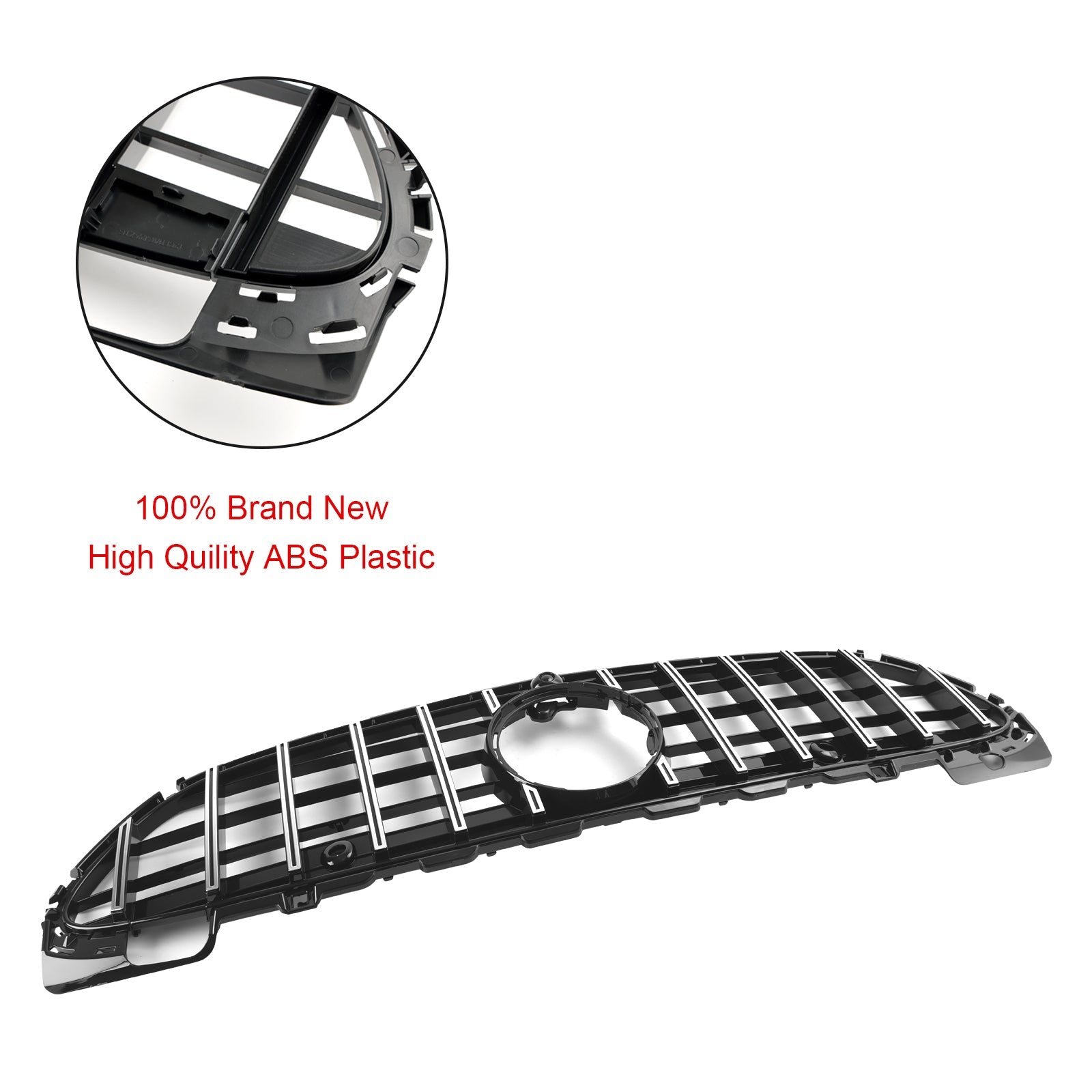 Mercedes Benz 2021.6-2023 C-Class W206 C200/300/220d/C43 AMG Style Front Bumper Grille Black Grill