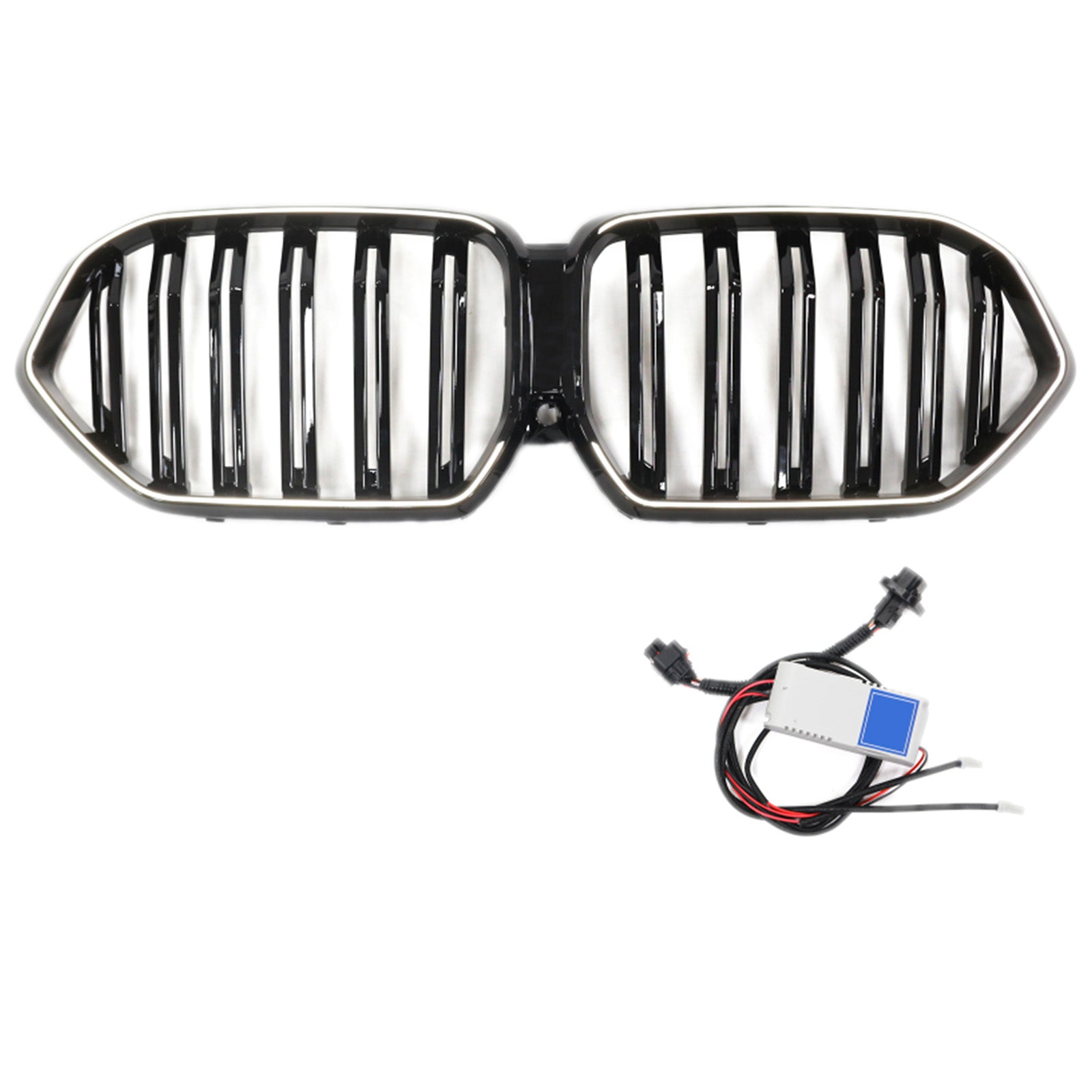 Grille de pare-chocs avant noire brillante pour BMW X6 G06 M50i 2020-2022 avec trou pour caméra