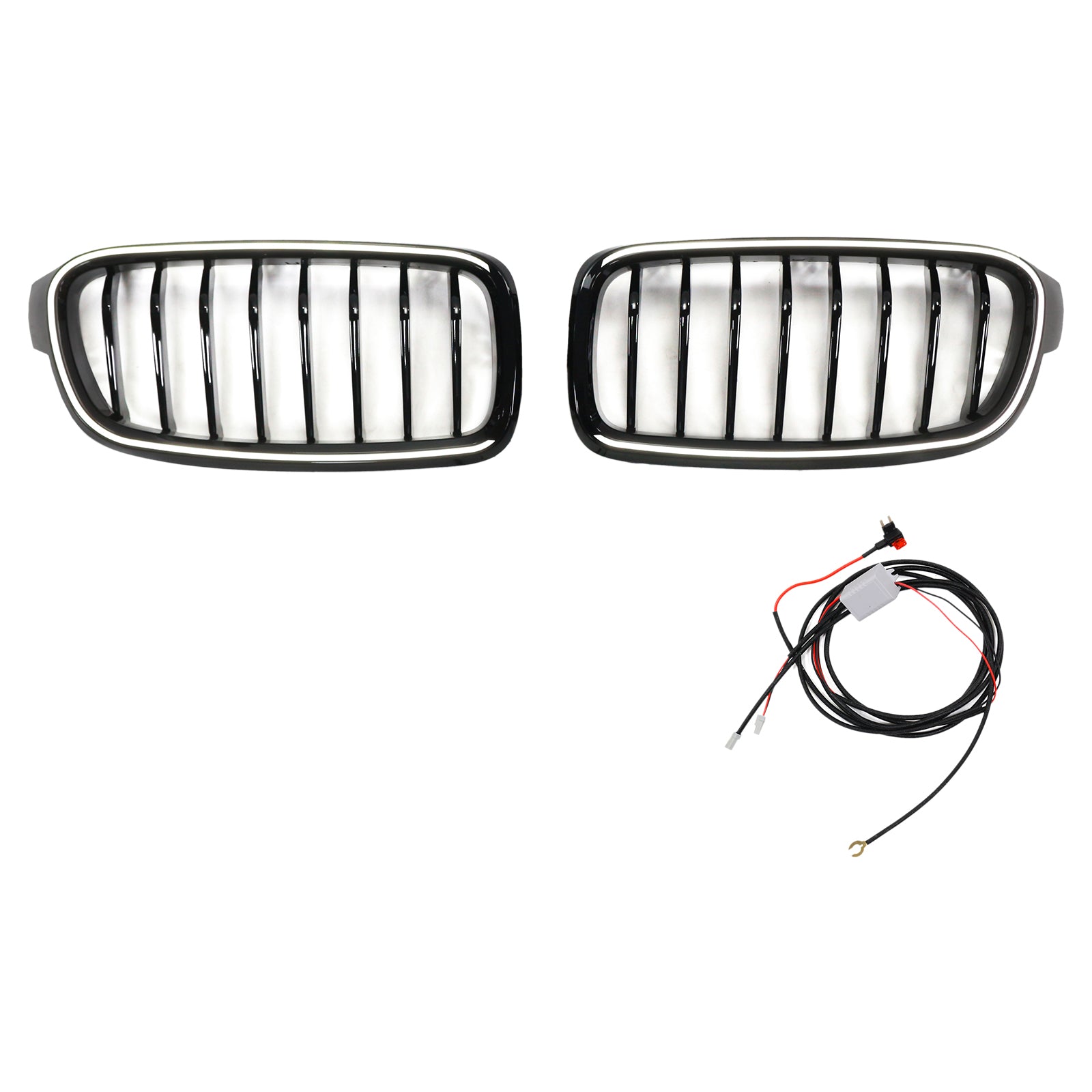 Parrilla delantera tipo riñón en color negro brillante compatible con BMW Serie 3 F30 F31 F35 2012-2019