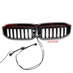 2023-2026 BMW 3 SERIES G20 G21 Parrilla delantera negra Parrilla de parachoques superior con LED - 0