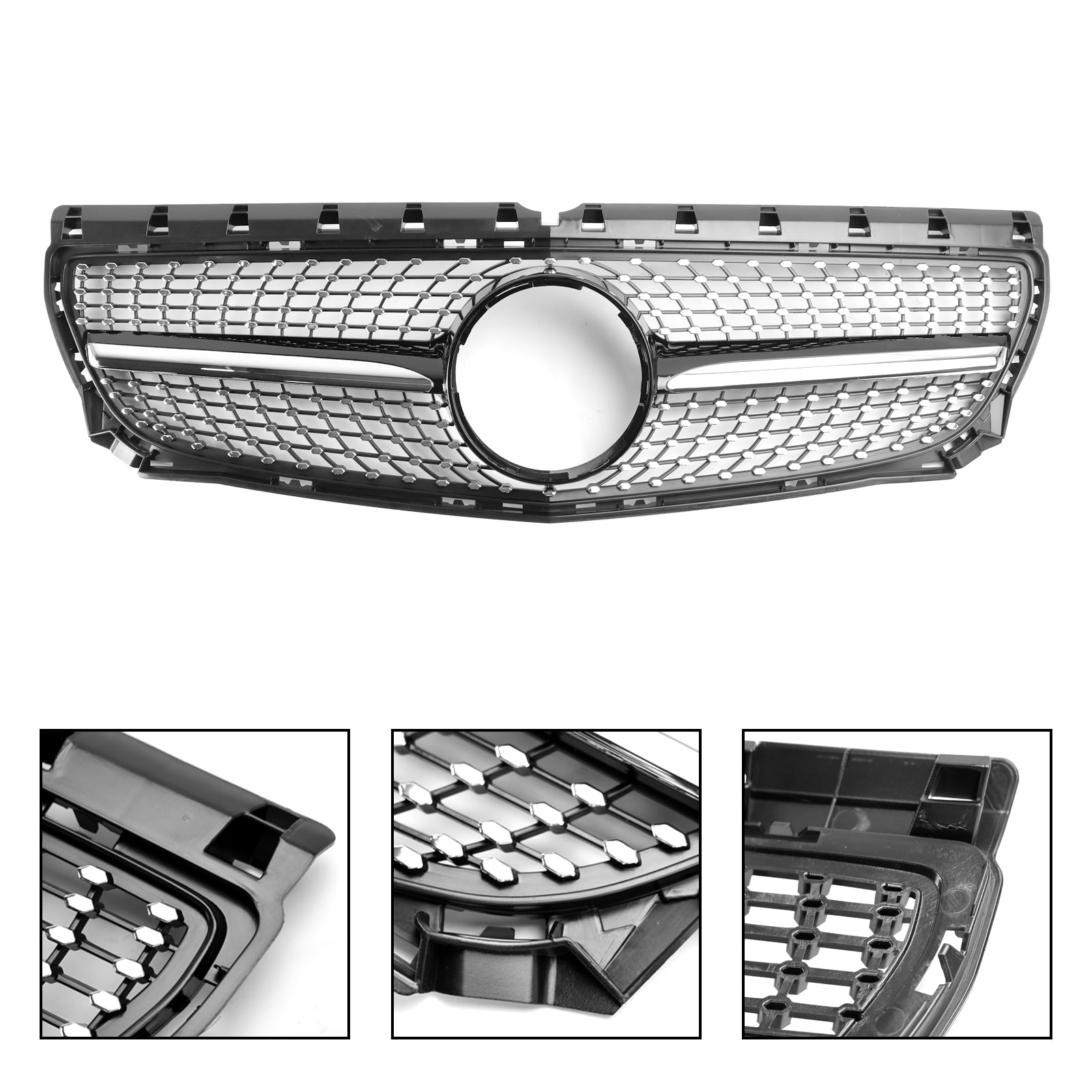 Grille de radiateur avant pré-revêtement Mercedes Benz Classe B W246 2011, 2014, 2022-2023 Grille chromée noire