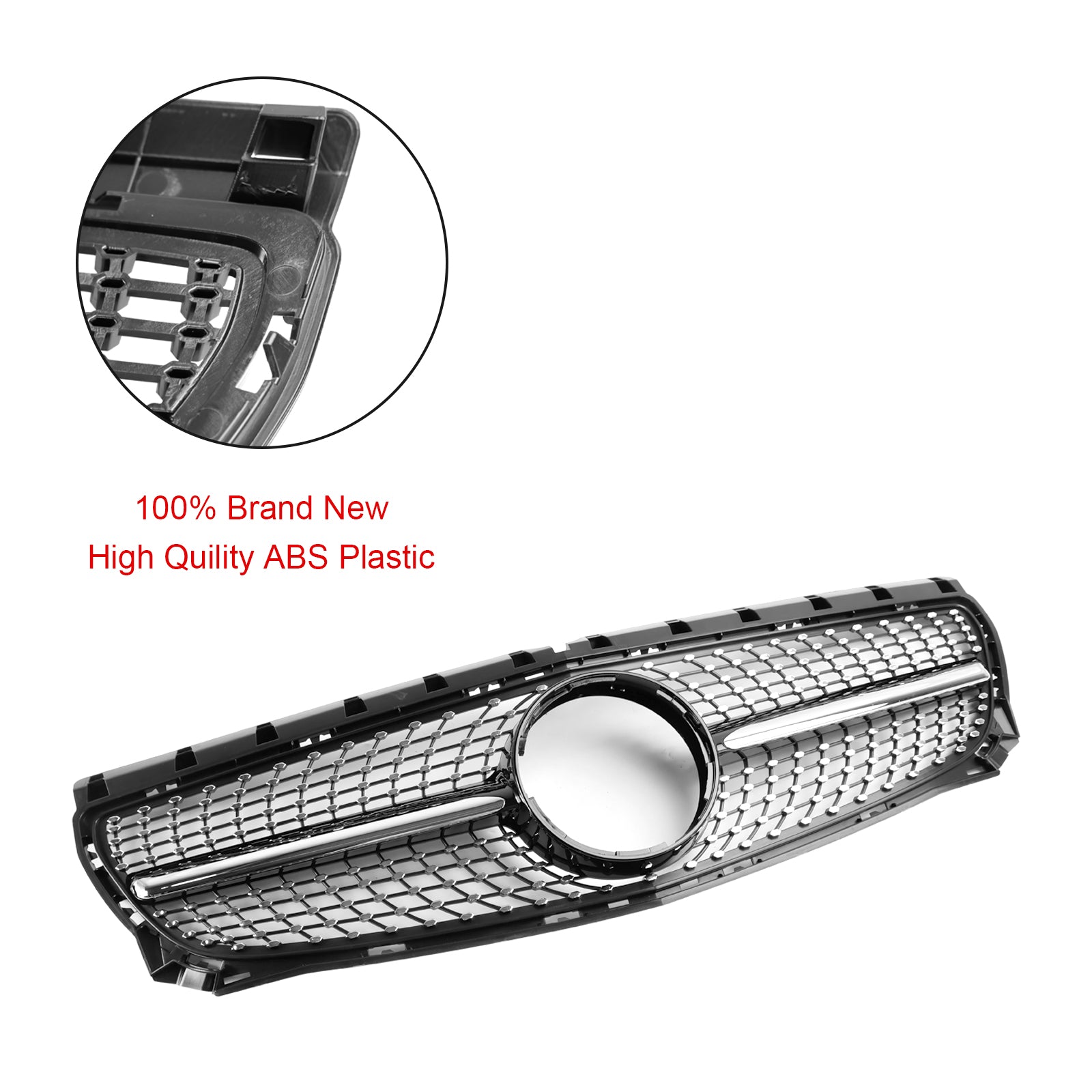 Grille de radiateur avant pré-revêtement Mercedes Benz Classe B W246 2011, 2014, 2022-2023 Grille chromée noire