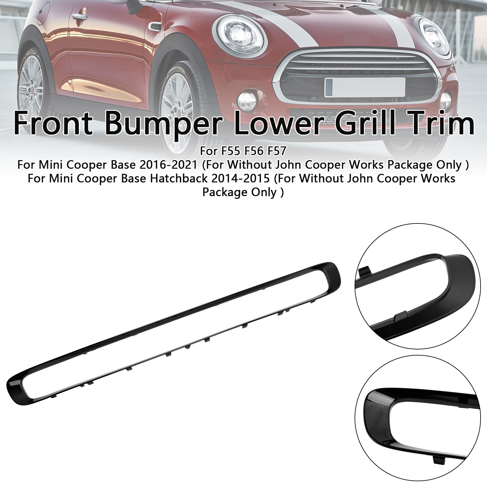 2014-2021 Mini Cooper Base F55 F56 F57 Front Bumper Lower Grille Trim 51117355238