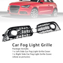 Audi A1 8X 2010-2014 Luz de Nevoeiro Grill Amortecedor Dianteiro Favo de Mel Preto Tampa Inferior Grill 8X0807681A 8X0807682A-5