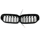2021-2024 BMW Serie 5 G30 G38 Griglia a doppio rene con griglia per paraurti anteriore sostitutiva Griglia nera lucida con striscia LED-10
