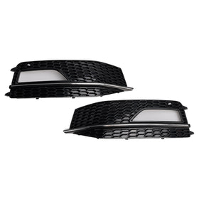 2PCS Stoßstange Nebelscheinwerfer Lampenabdeckung Grill Grille Fit Audi A4 S-line S4 2013-2015