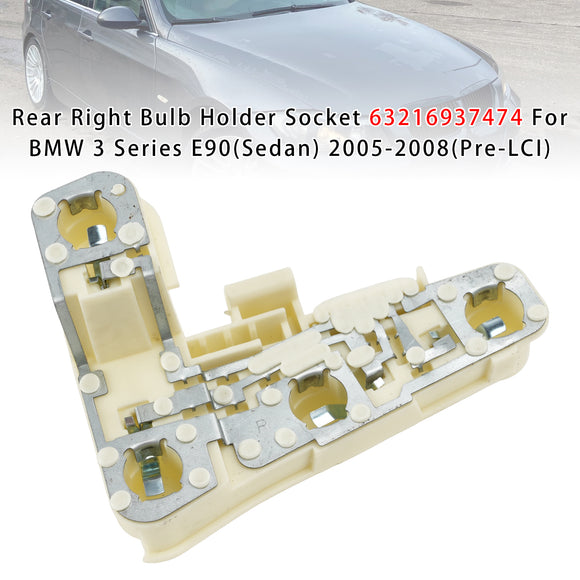 Rear Right Bulb Holder Socket For BMW 3 Series E90(Sedan) 2005-2008(Pre-LCI)
