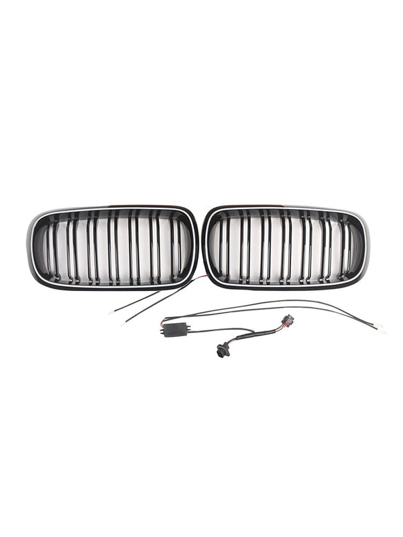 Doppellatten-Frontstoßstangen-Nierengitter, passend für BMW X5/X6 F15 F16 2013–2018