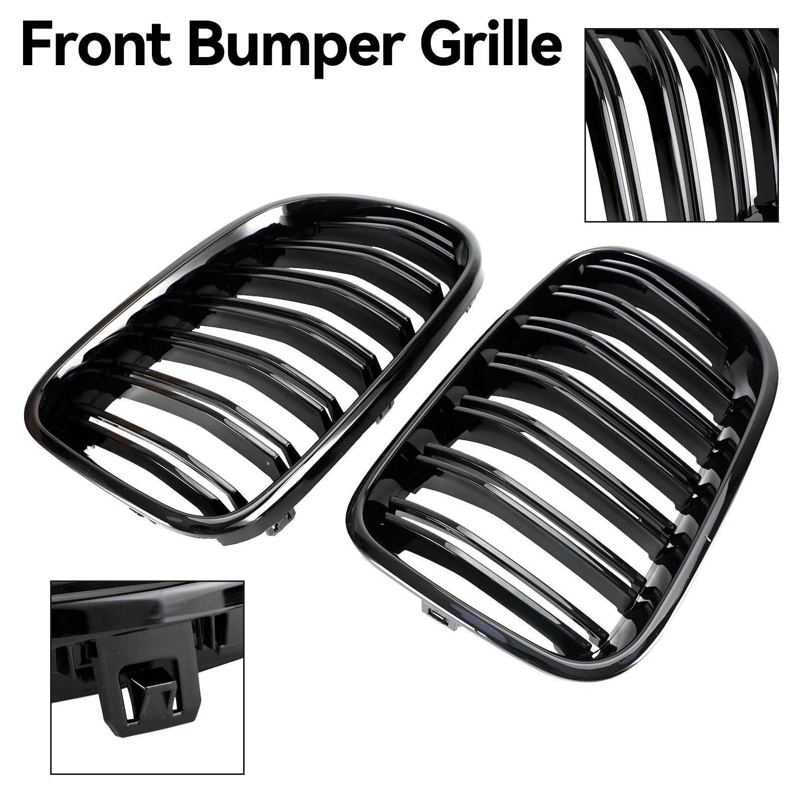 Grille de pare-chocs avant noire brillante pour BMW X3 F25 xDrive28i/xDrive35i/xDrive20d/xDrive30d 2010-2014