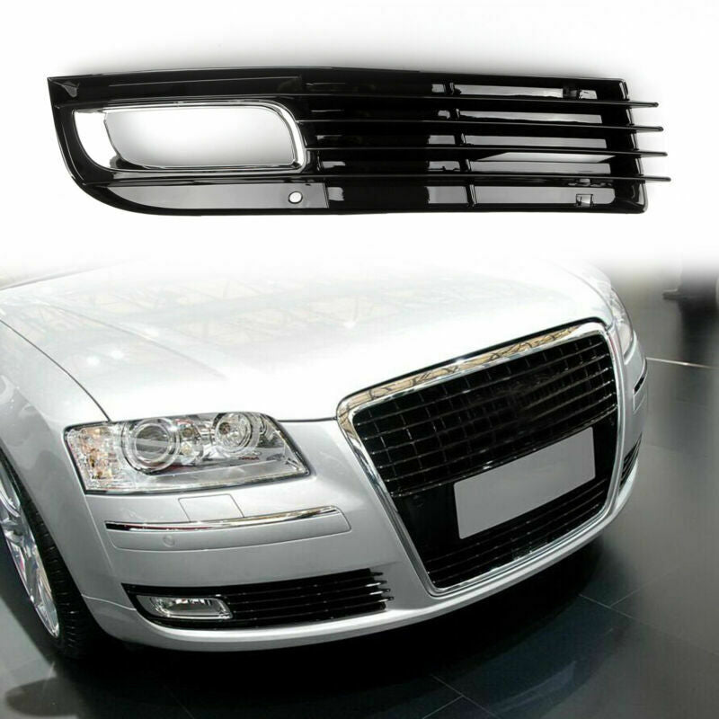 Audi 2008-2010 A8 D3 Right Car Lower Bumper Grille Fog Light Grill w/Chromed - 0