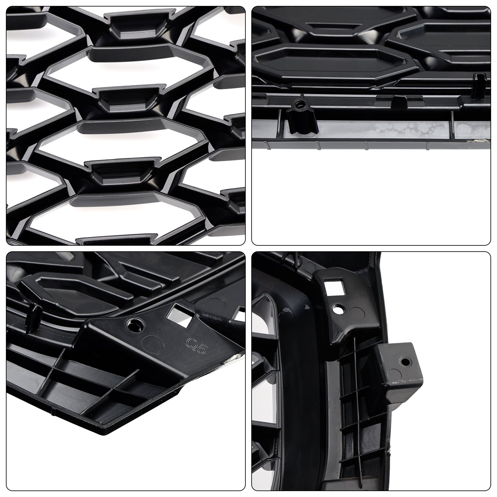 Parrilla delantera tipo panal estilo RS para Audi Q5 Sline 2021-2025 & Cubierta de luz antiniebla