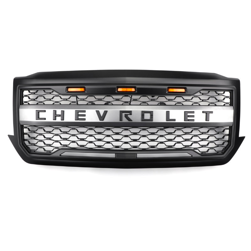 Remplacement de la calandre de Chevrolet Silverado 2016-2018 de calandre de pare-chocs avant de Chevrolet Silverado 1500 avec la lumière de LED