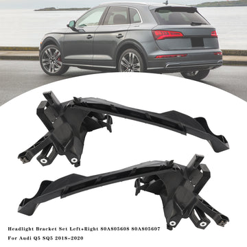 Headlight Bracket Set Left+Right 80A805608 80A805607 For Audi Q5 SQ5 2018-2020 - 0
