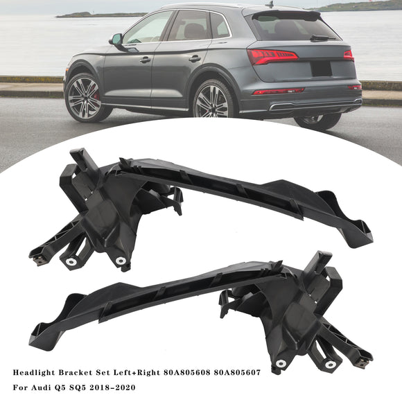 Juego de soporte de faro izquierdo + derecho 80A805608 80A805607 para Audi Q5 SQ5 2018-2020