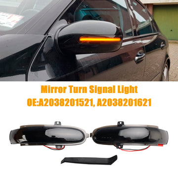 Smoked LED Sequential Side Mirror Turn Signal Light for Mercedes-Benz C W203