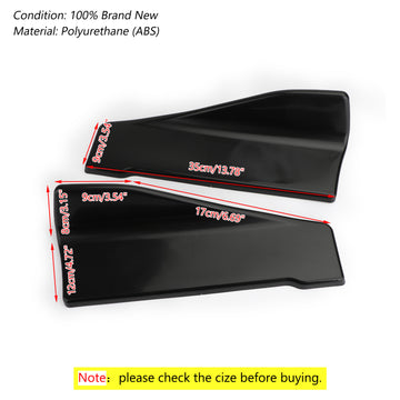2kpl 35cm hame spoileri takahuulen pidennys keinujakajat Winglet Wings musta - 0