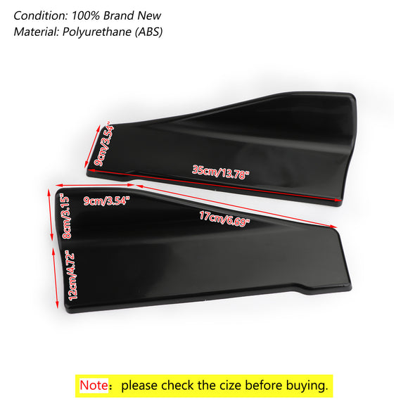 2 stuks 35cm rokspoiler achterlipverlenging rocker splitters winglet vleugels zwart