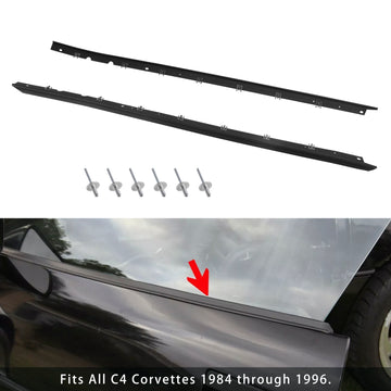 1984-1996 Chevrolet Corvette C4 Driver + Passenger Sides Door Panel Outer Window Seals MID-845680