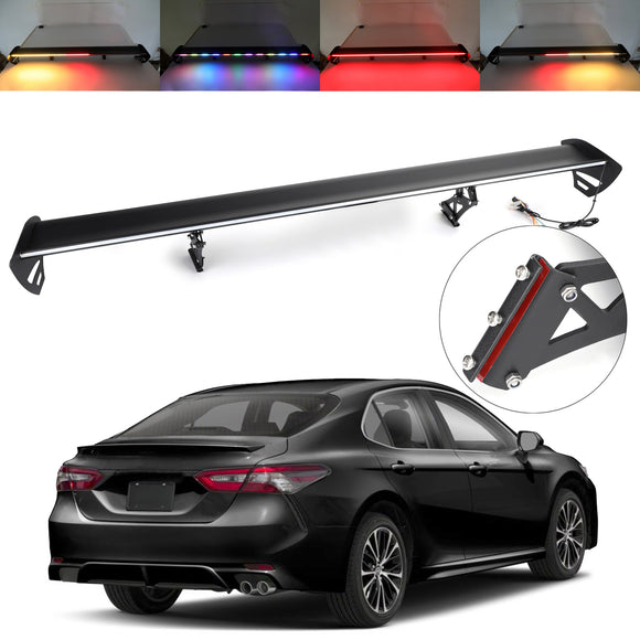 Universele sedan verstelbare aluminium kofferbakvleugel racespoiler met LED