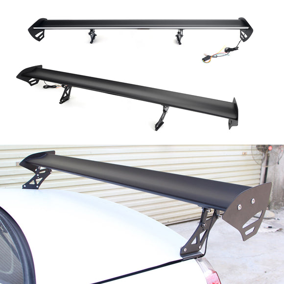 Universele sedan verstelbare aluminium kofferbakvleugel racespoiler met LED