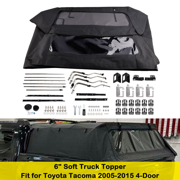 Toyota Tacoma 2005–2015, 4-türig, 1,8 m, weiche Ladeflächenauflage, faltbare Bettkappe