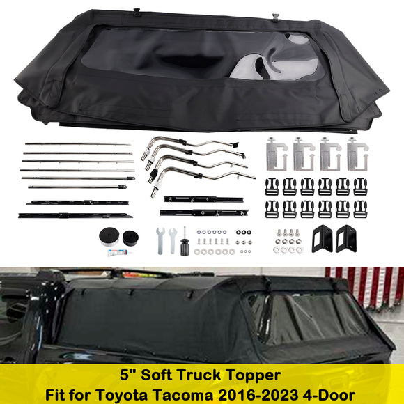 Toyota Tacoma 2016-2023 4-deurs 5ft zachte vrachtwagenbedtopper opvouwbare beddop