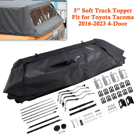 Toyota Tacoma 2016-2023 4-deurs 5ft zachte vrachtwagenbedtopper opvouwbare beddop