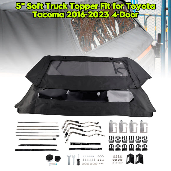 Toyota Tacoma 2016-2023 4-deurs 5ft zachte vrachtwagenbedtopper opvouwbare beddop