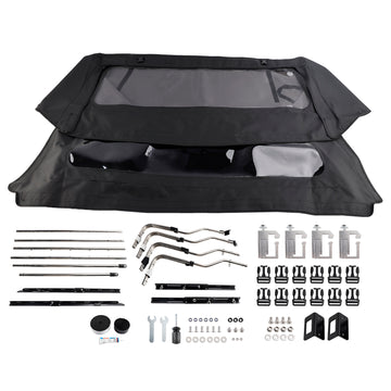 Truck Bed Soft Topper 5FT Soft Truck Topper for Toyota Tacoma 2016-2023 4-Door 5FT Bed Oxford Fabric Pickup Bed Cap with Clear Windows Built-in Storage Boot