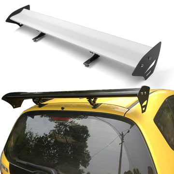 Universal Hatch Adjustable Aluminum GT Rear Trunk Wing Racing Spoiler Silver 15# - 0