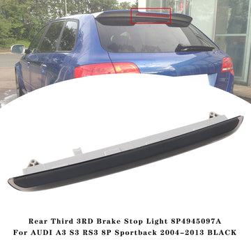 Rear Third 3RD Brake Stop Light 8P4945097A For AUDI A3 S3 RS3 8P Sportback 2004-2013 BLACK