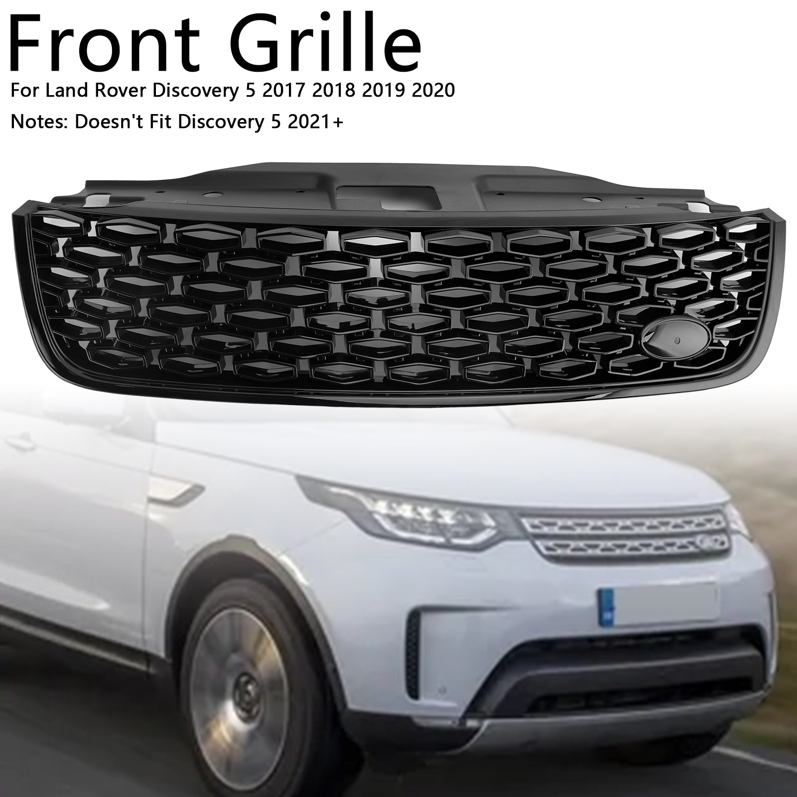 2017-2020 Land Rover Discovery 5 Dynamic Style Front Grille Front Bumper Black Replacement Grill LR082695