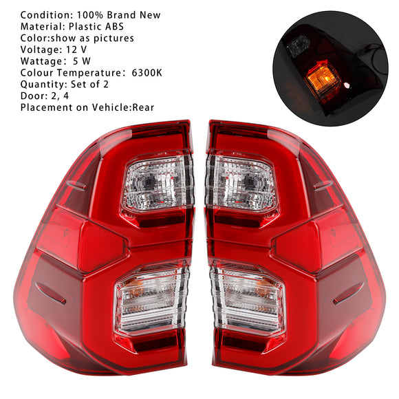 Rear Right & Left LED Tail Light Lamp Pair For Toyota Hilux Revo Rocco 2015-2021