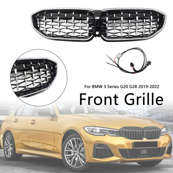 Chrom-Diamant-Nierengrill 51138072085, passend für BMW 3er G20 2019–2022