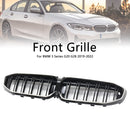 Schwarzer Nierengrill mit doppelten Lamellen 51138072085, passend für BMW 3er G20 2019–2022-8