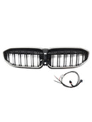 Schwarzer Nierengrill mit doppelten Lamellen 51138072085, passend für BMW 3er G20 2019–2022-10