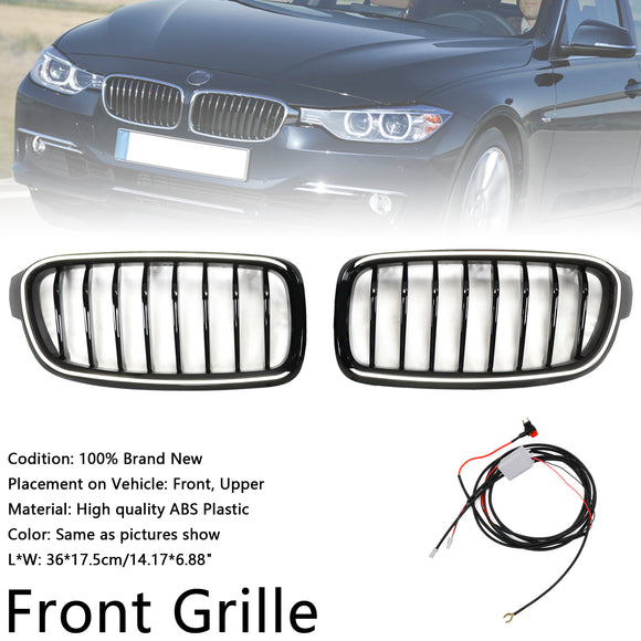 Glänzend schwarzer vorderer Nierengrill, passend für BMW 3er F30 F31 F35 2012–2019