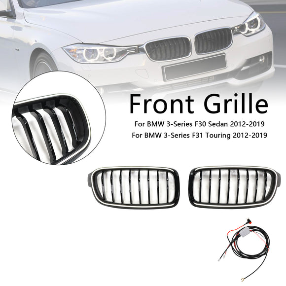 Glänzend schwarzer vorderer Nierengrill, passend für BMW 3er F30 F31 F35 2012–2019