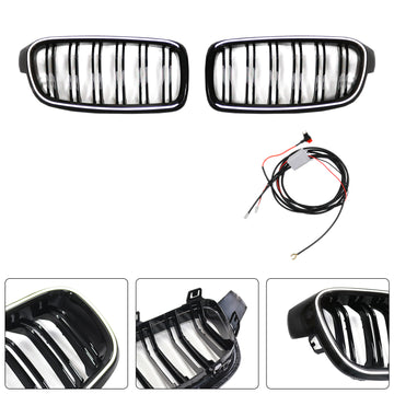 Podwójna listwa przednia kratka nerkowa Grill pasuje do BMW serii 3 F30 F31 F35 2012-2019